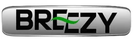 Breezy electric golf cart brand logo with green wave design.