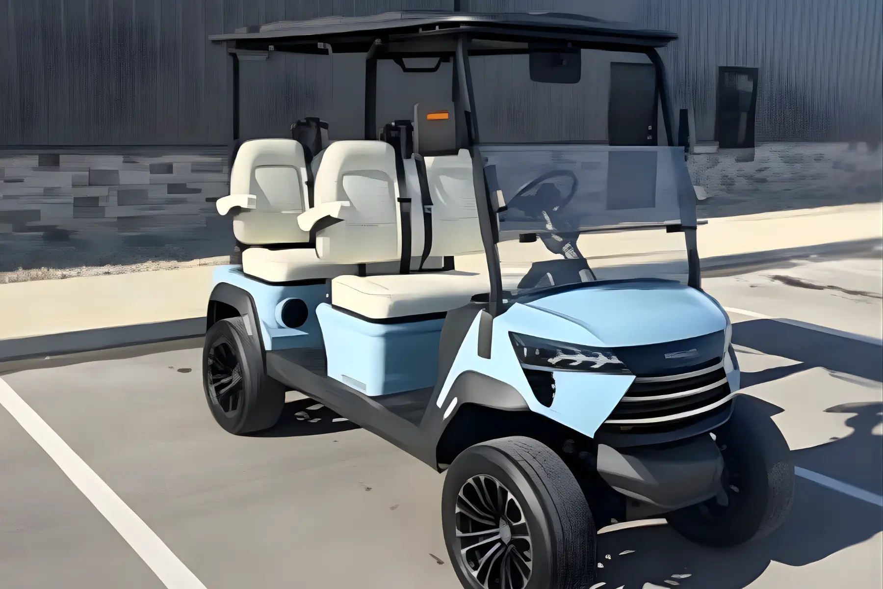 High-quality electric golf cart with custom seating and street-legal features, available from Hurricane Golf Carts in Indianapolis.
